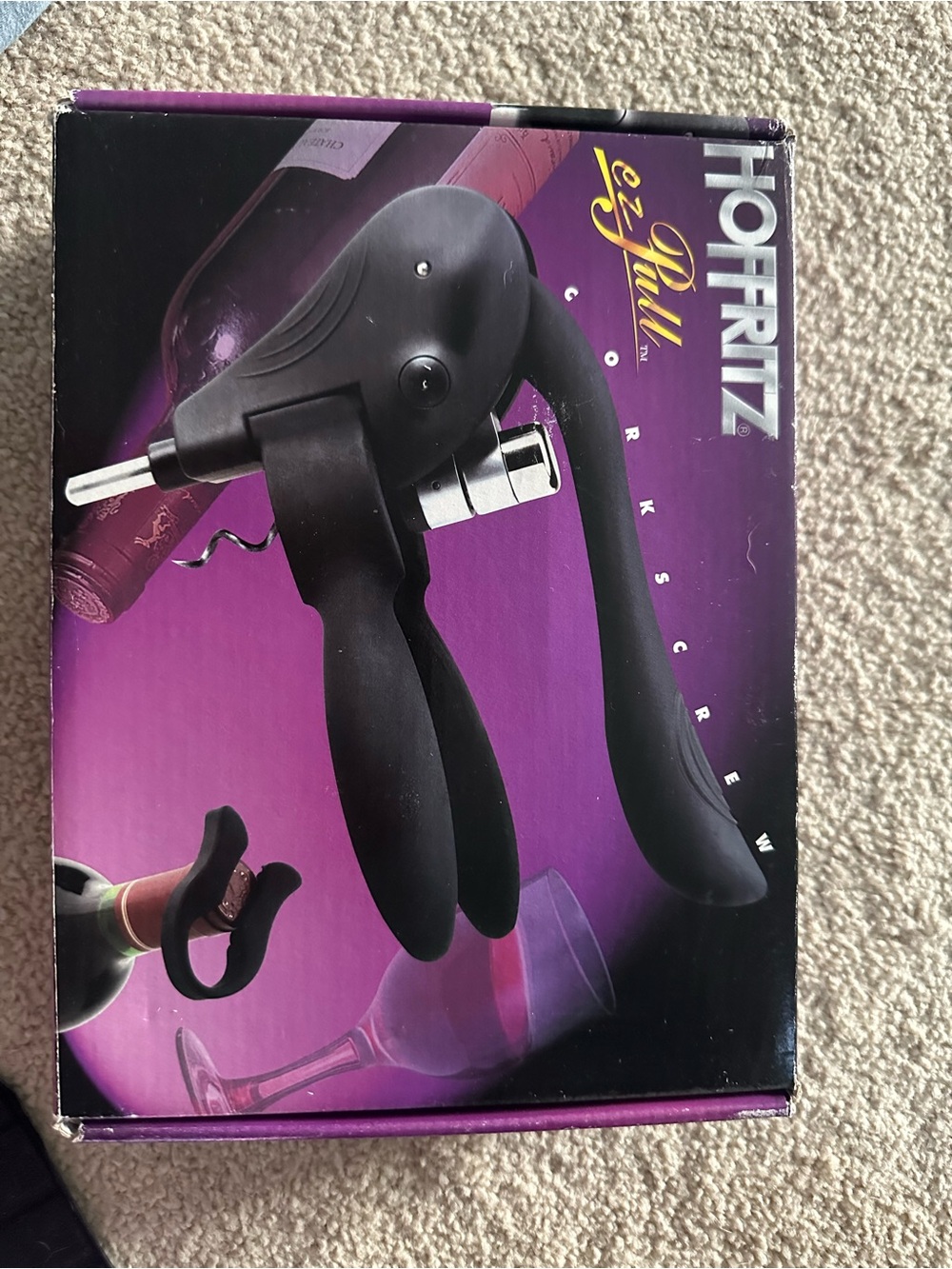 Hoffritz Le Pull Corkscrew Wine Opener in Black New in Box